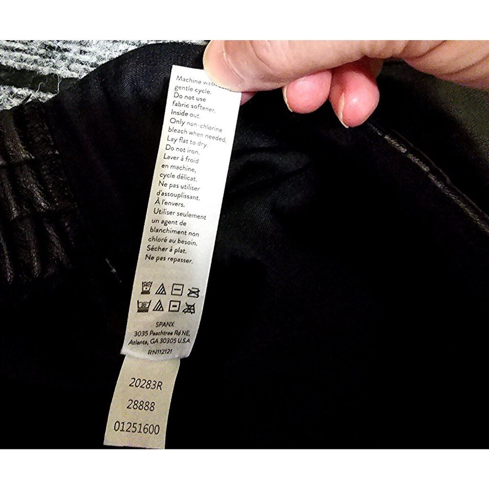 Nordstrom Faux Leather Jogger Pants 3X Noir Black Plus Size Women's Elastic Wais - Picture 11 of 11